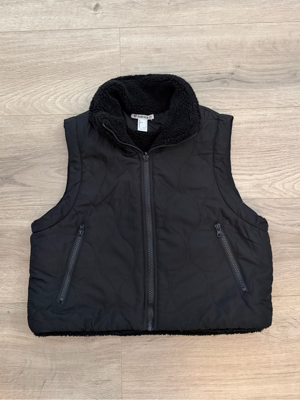 Forever 21 Sherpa-Lined Puffer Vest